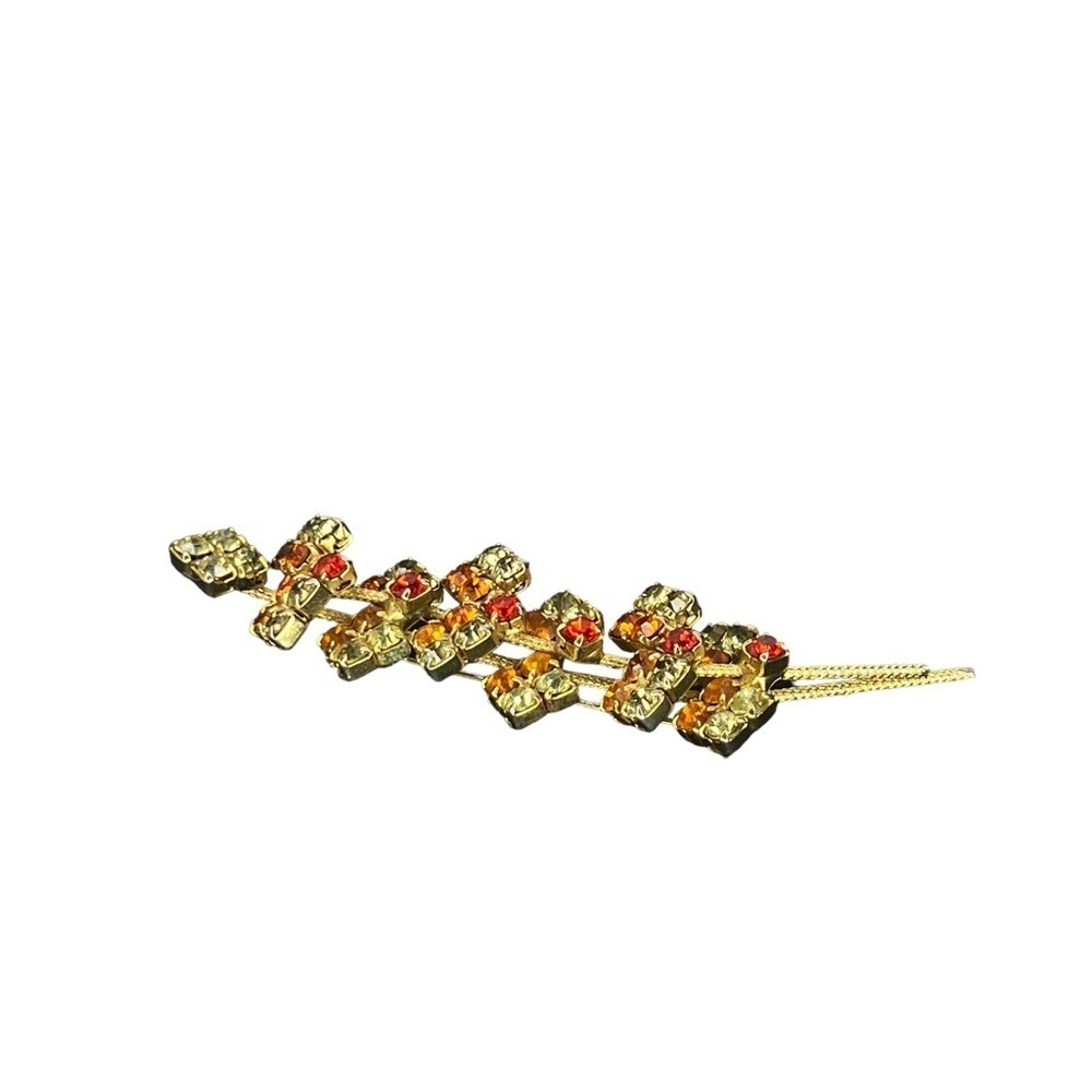 Vintage Rhinestone Flower Pin - Picture 8 of 9